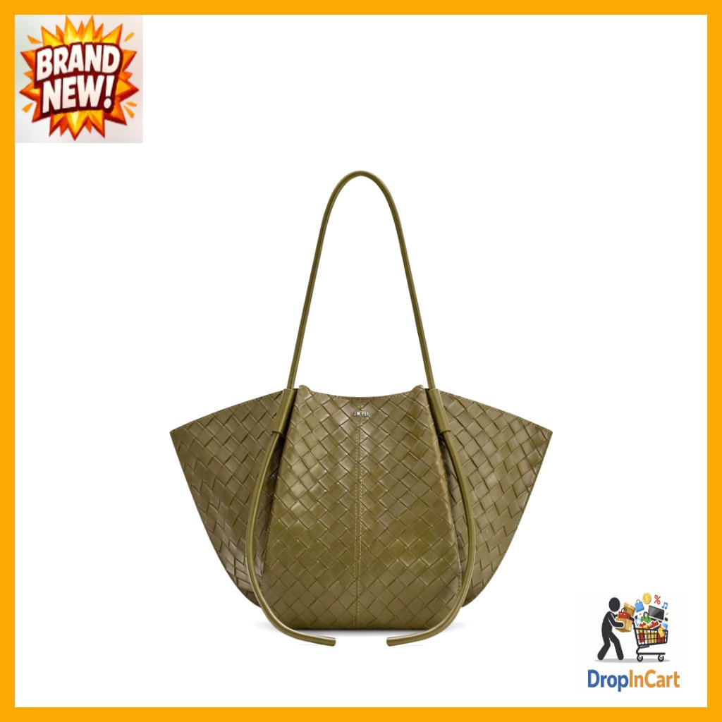 Vegan Leather Wide Tote Bag Casual Rustic Style Shoulder Carry Spacious